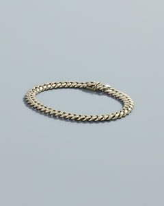 Annular Cuban Link Bracelet in White Gold