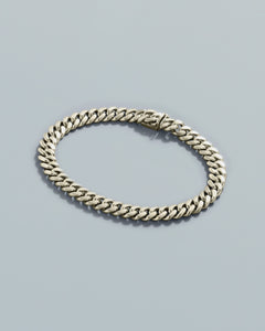 Annular Cuban Link Bracelet in White Gold