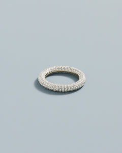 Wave Pavé Ring in White Gold