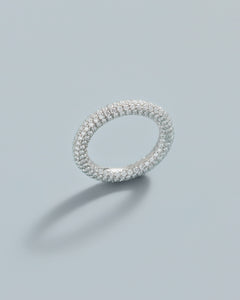 Wave Pavé Ring in White Gold