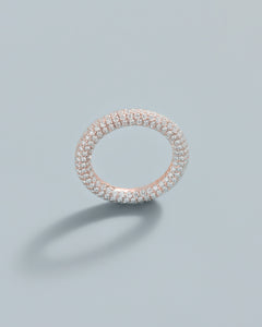 Wave Pavé Ring in Rose Gold